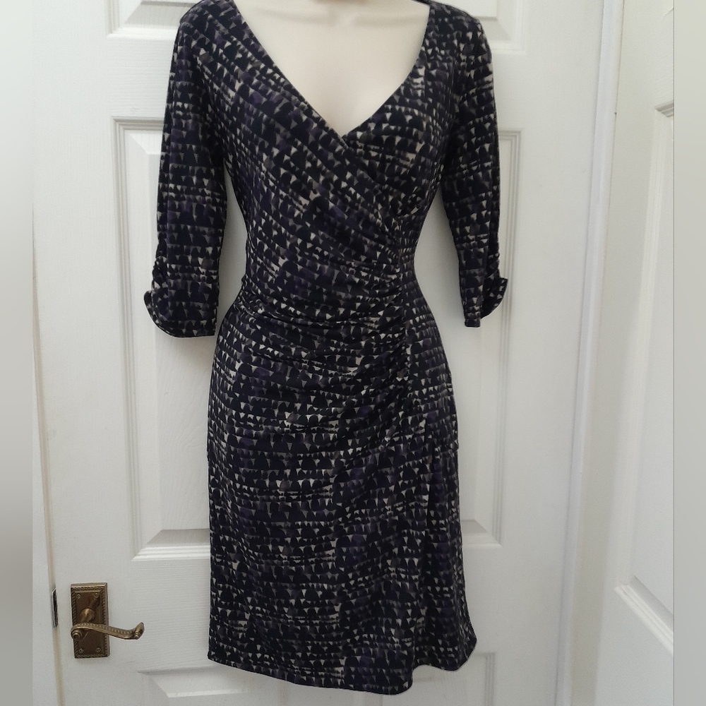3/4 sleeve faux wrap style Jersey dress from COAST size 10 - Picture 1 of 9